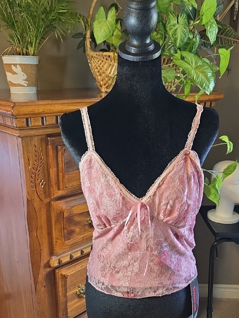NWT ROMWE FAIRY CORE LACY FLORAL CAMISOLE TOP MEDIUM